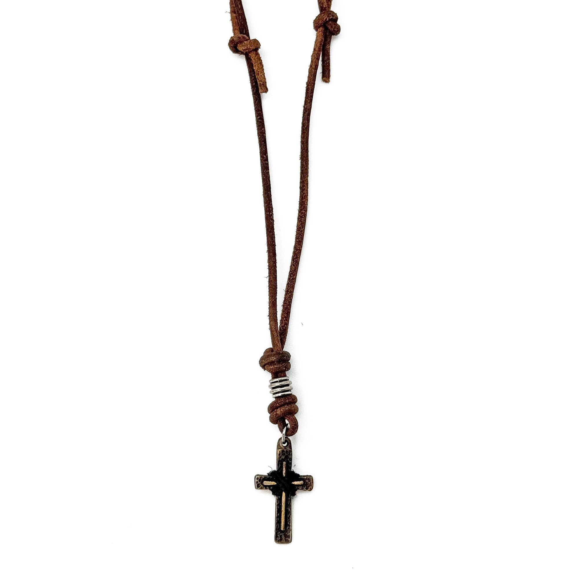 Aadi Classic Cross Leather Necklace