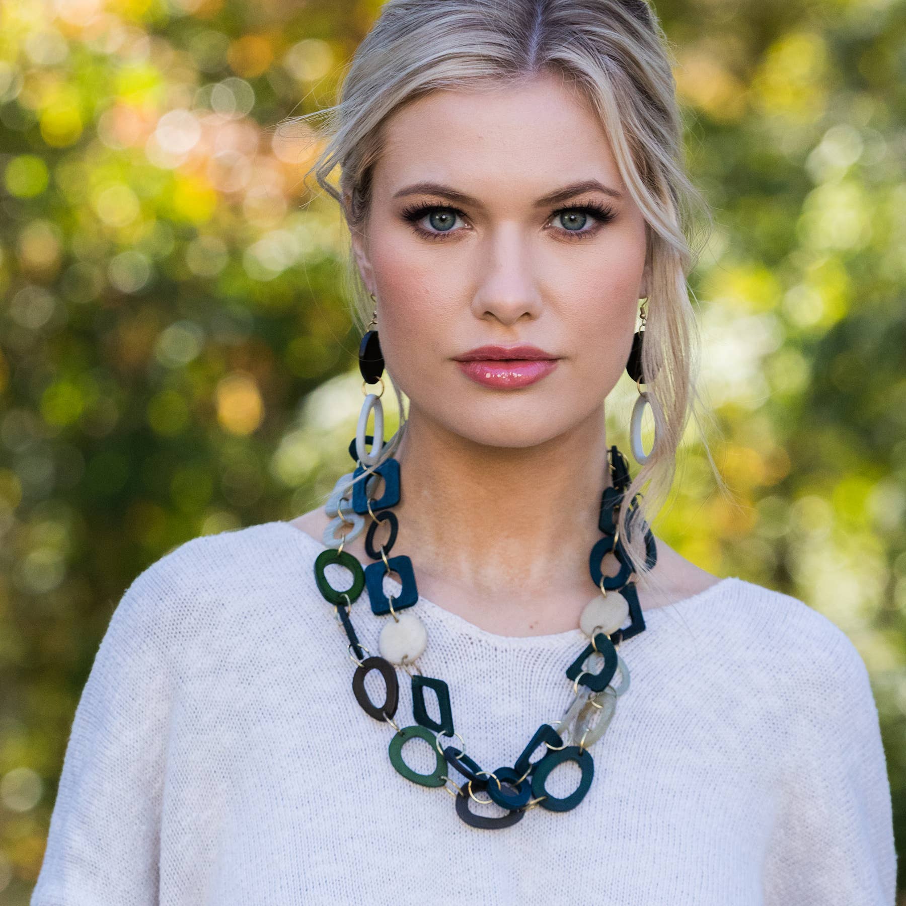 Omala Misty Greens Collection Necklace - Double Strand