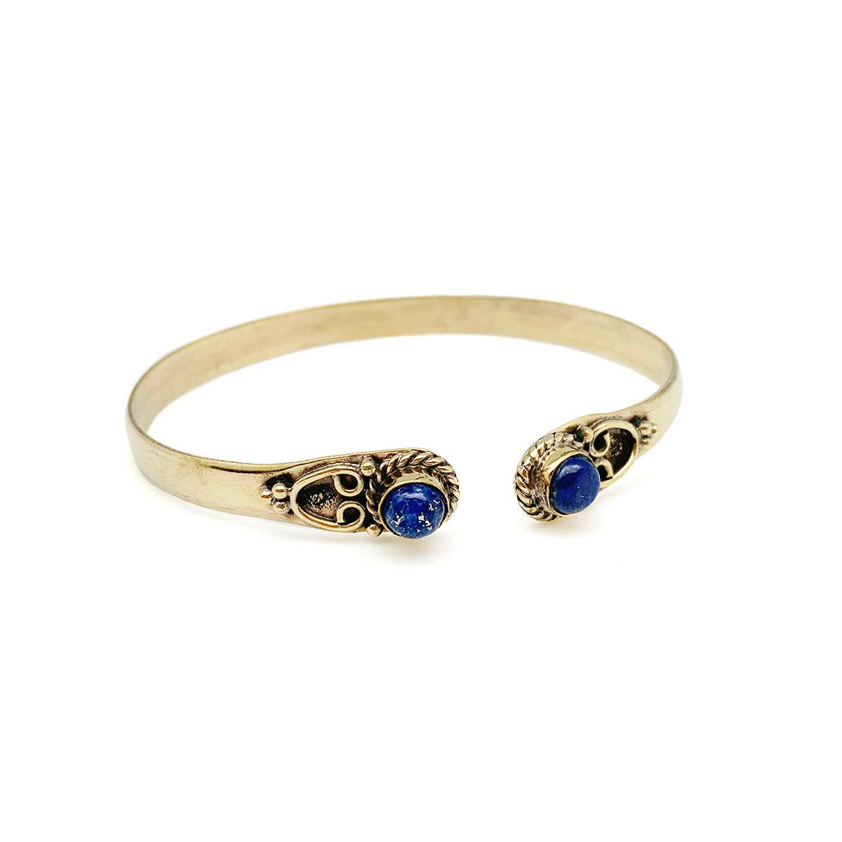 Tanvi Collection Bangle Bracelet - Gold with Lapis