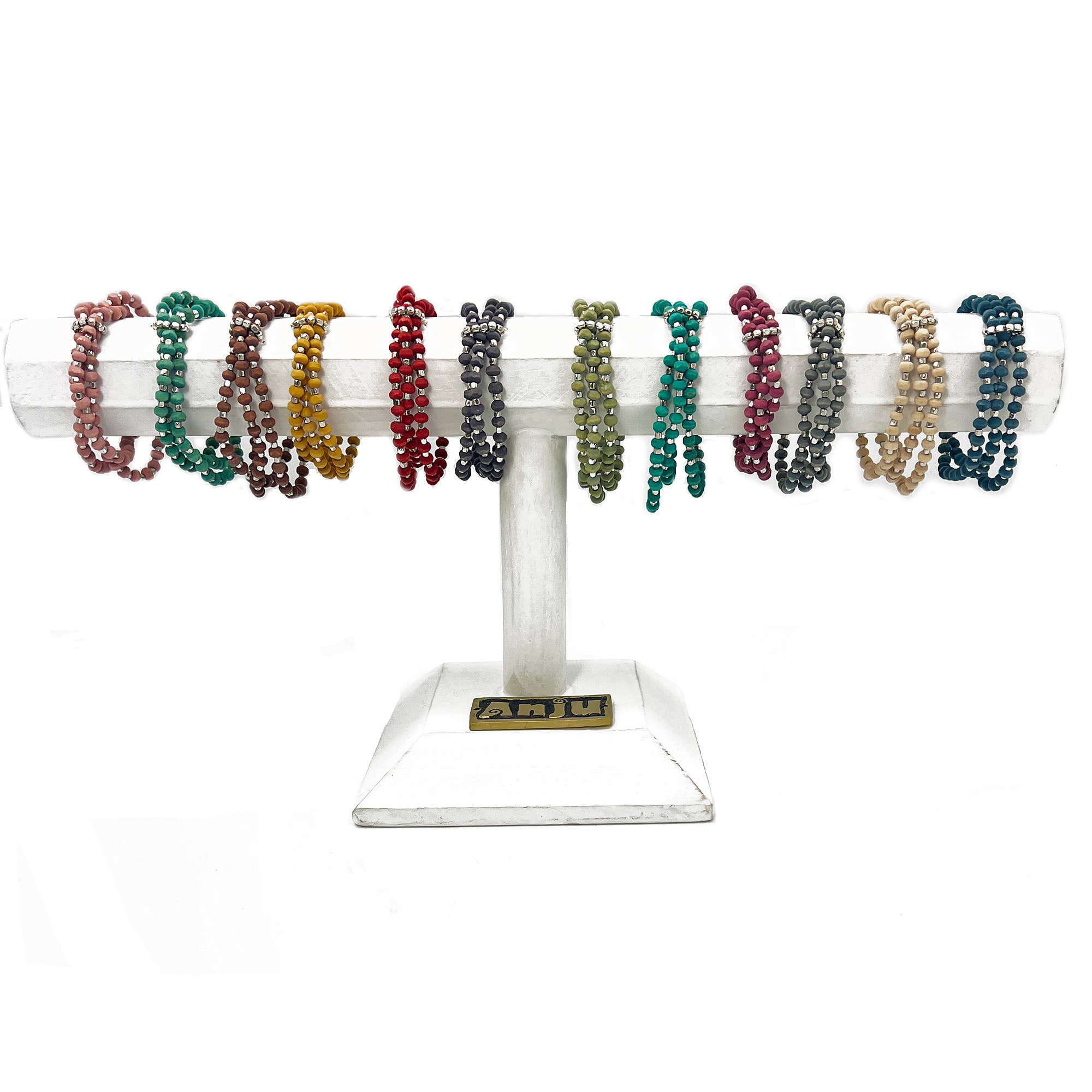 Handcrafted Wood Bead Wrap Bracelet Prepack - 12 Count