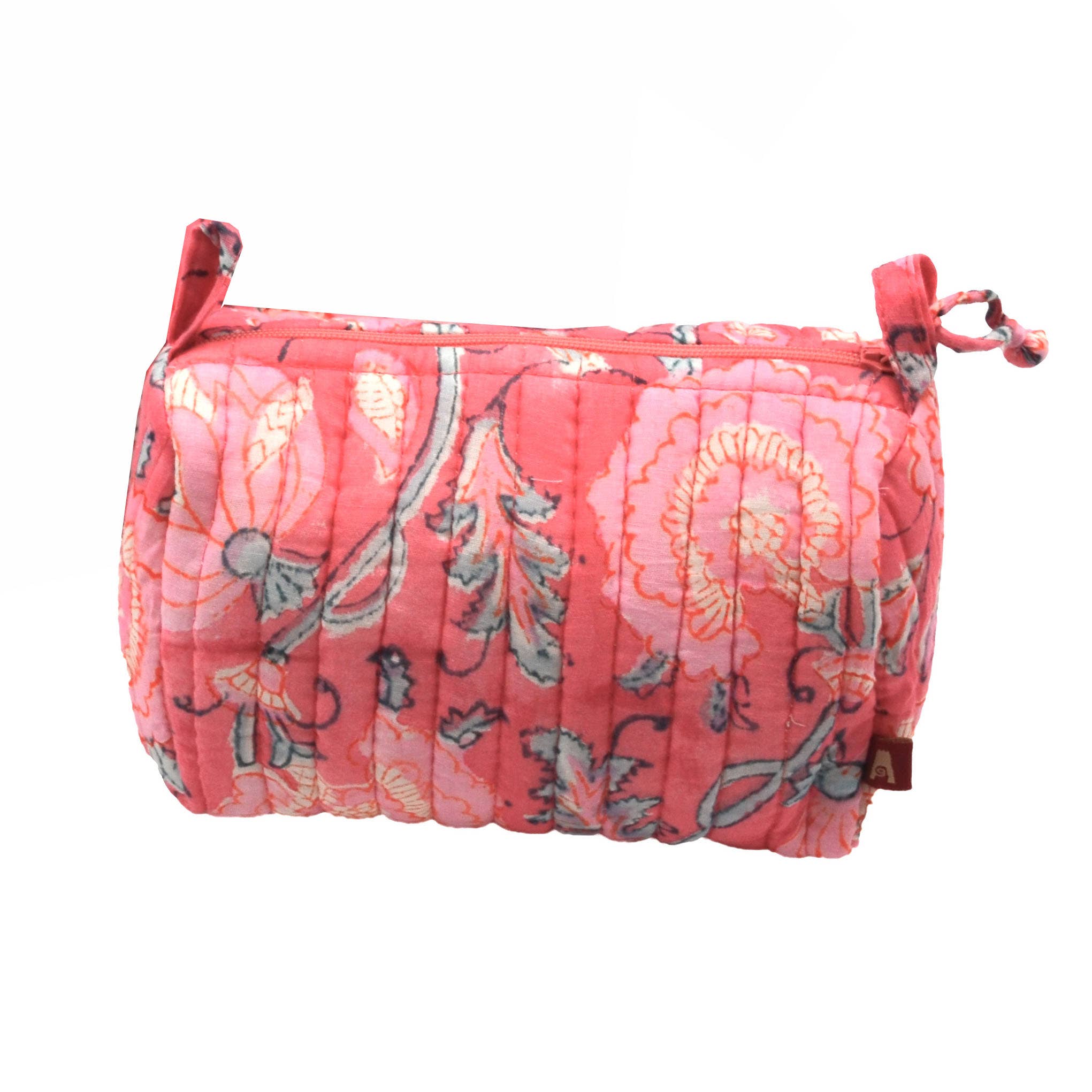 Peony Bloom Large Travel Kit - Block Printed Cotton