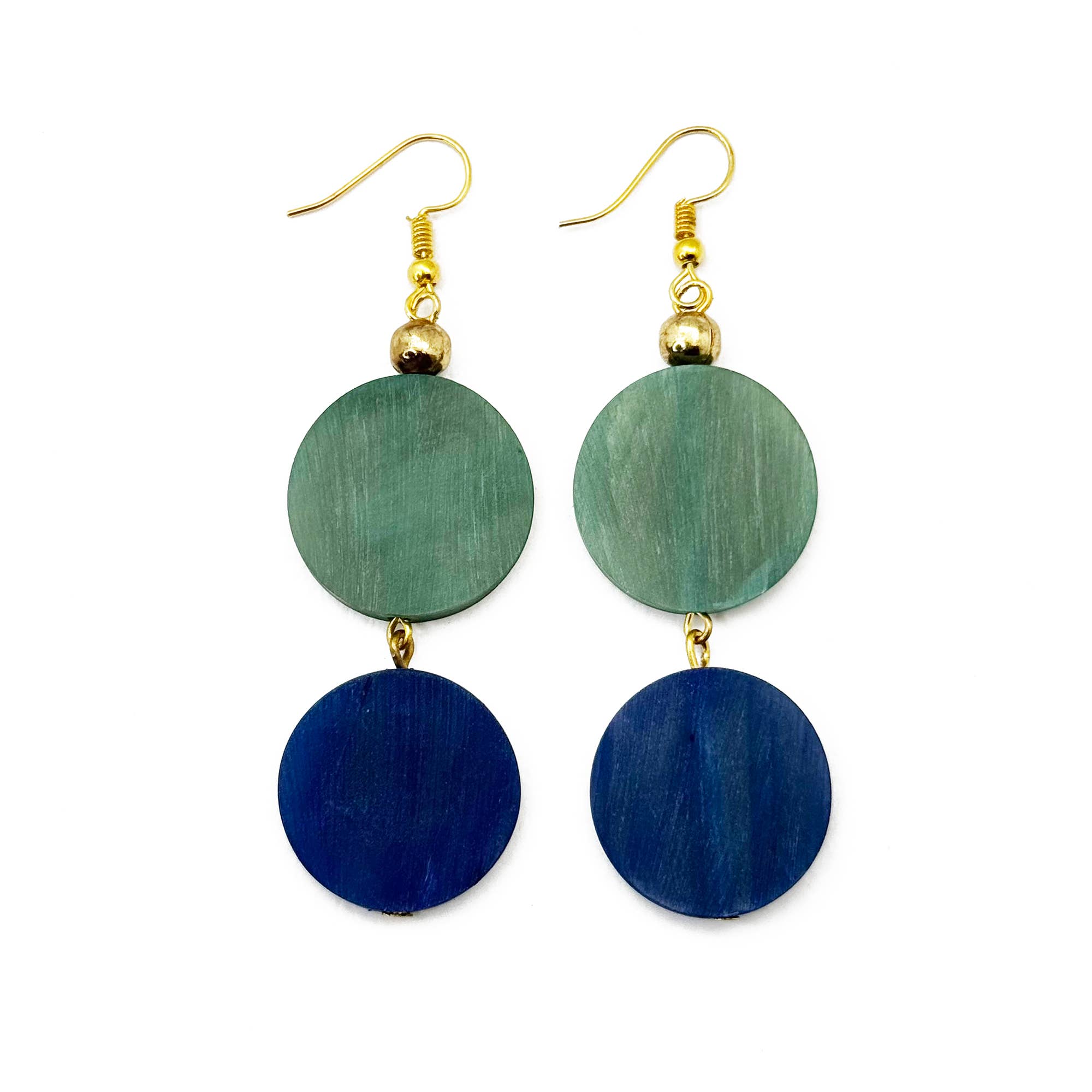 Omala Azure Coast Earrings - Double Circle Cool