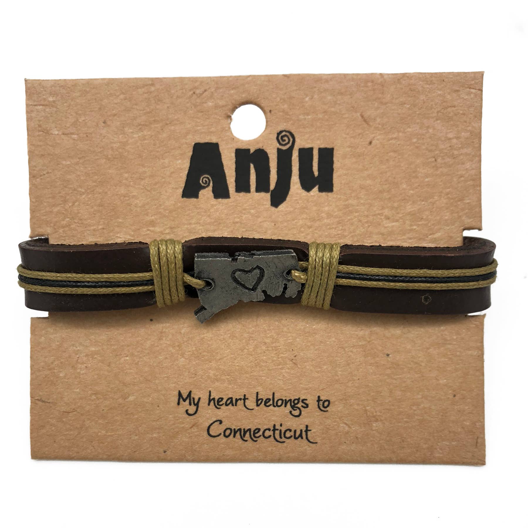 Home State Jewelry - Pewter Leather Bracelet