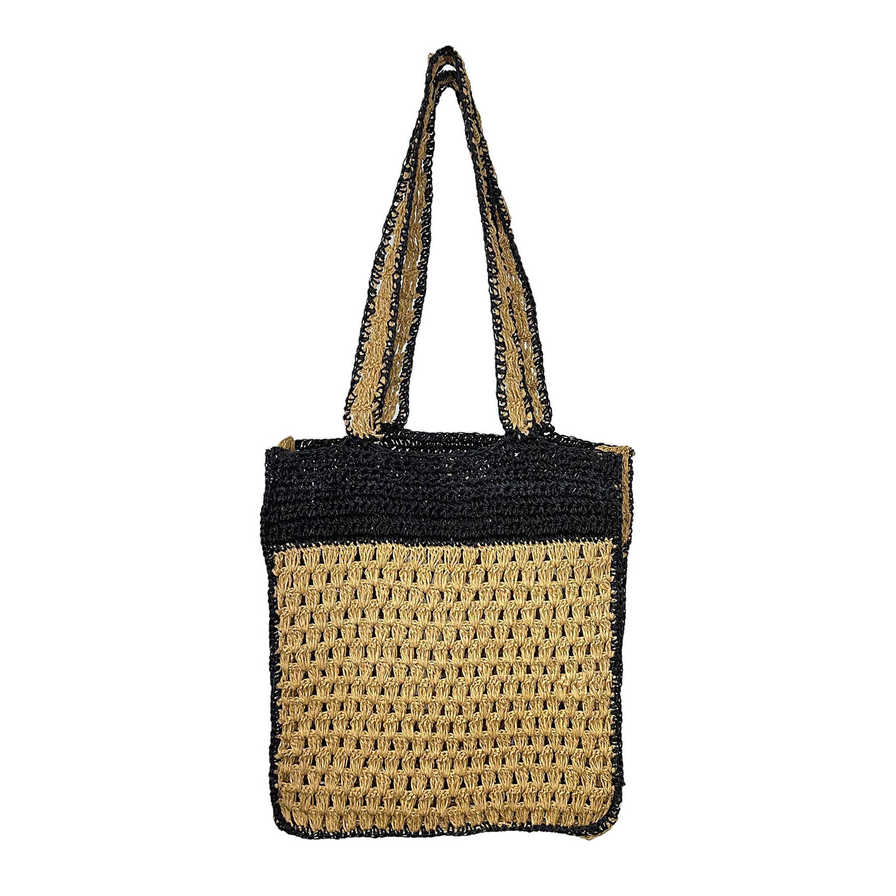 Mirasol Woven Jute Shoulder Bag with Colorful Accents