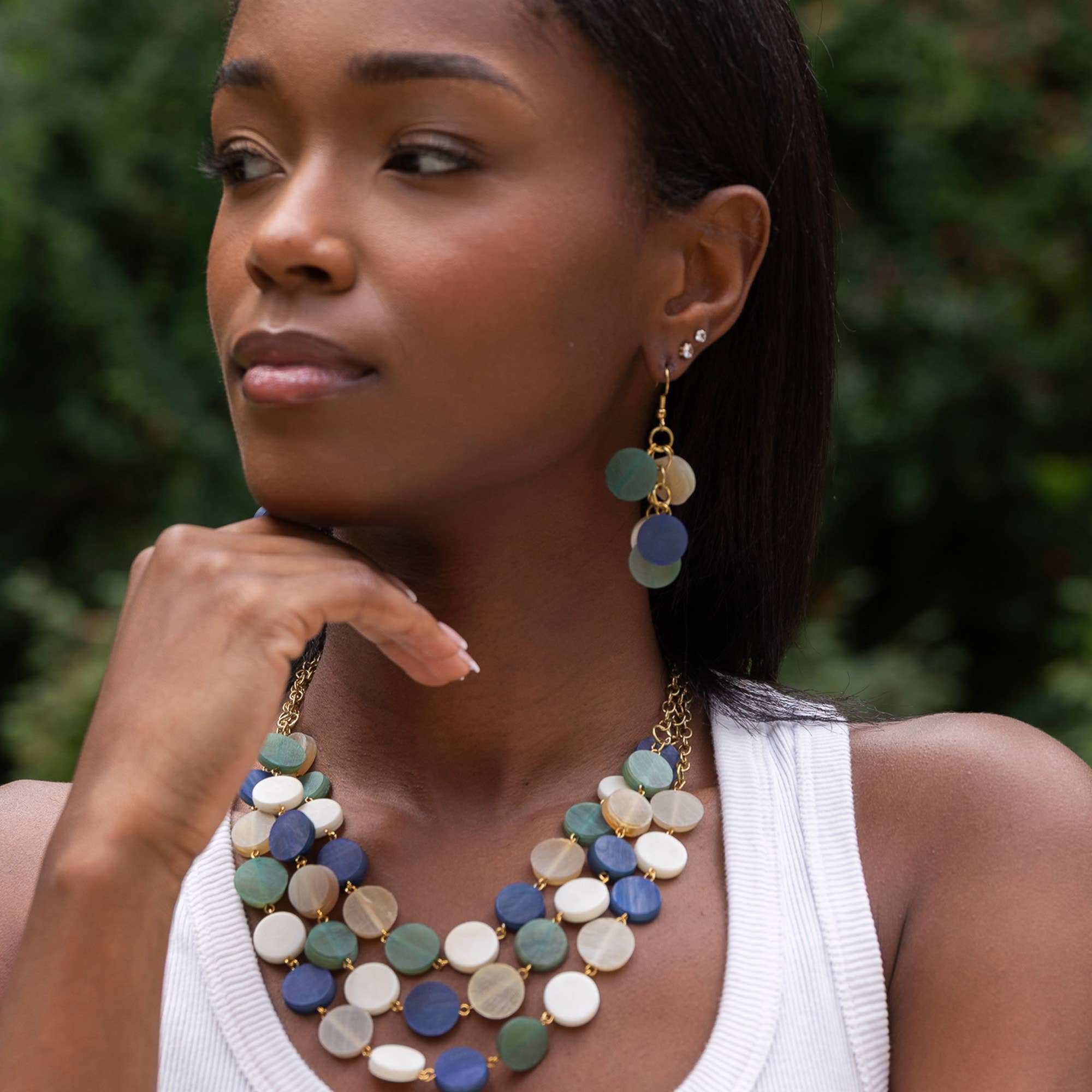 Omala Azure Coast Earrings - Cluster Cool