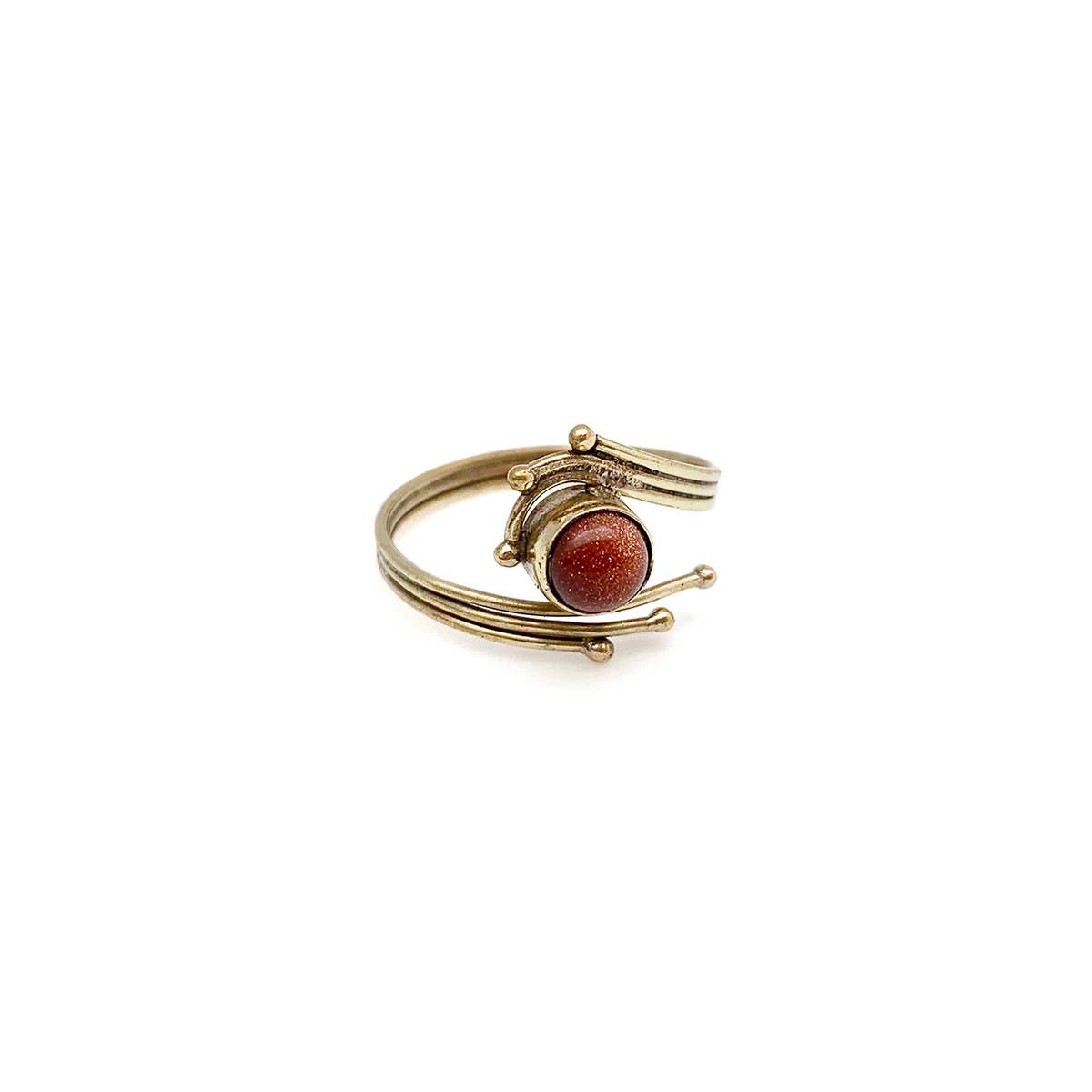 Tanvi Collection Ring - Gold with Goldstone