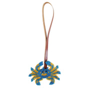 Seed Bead Blue Crab Bag Charm