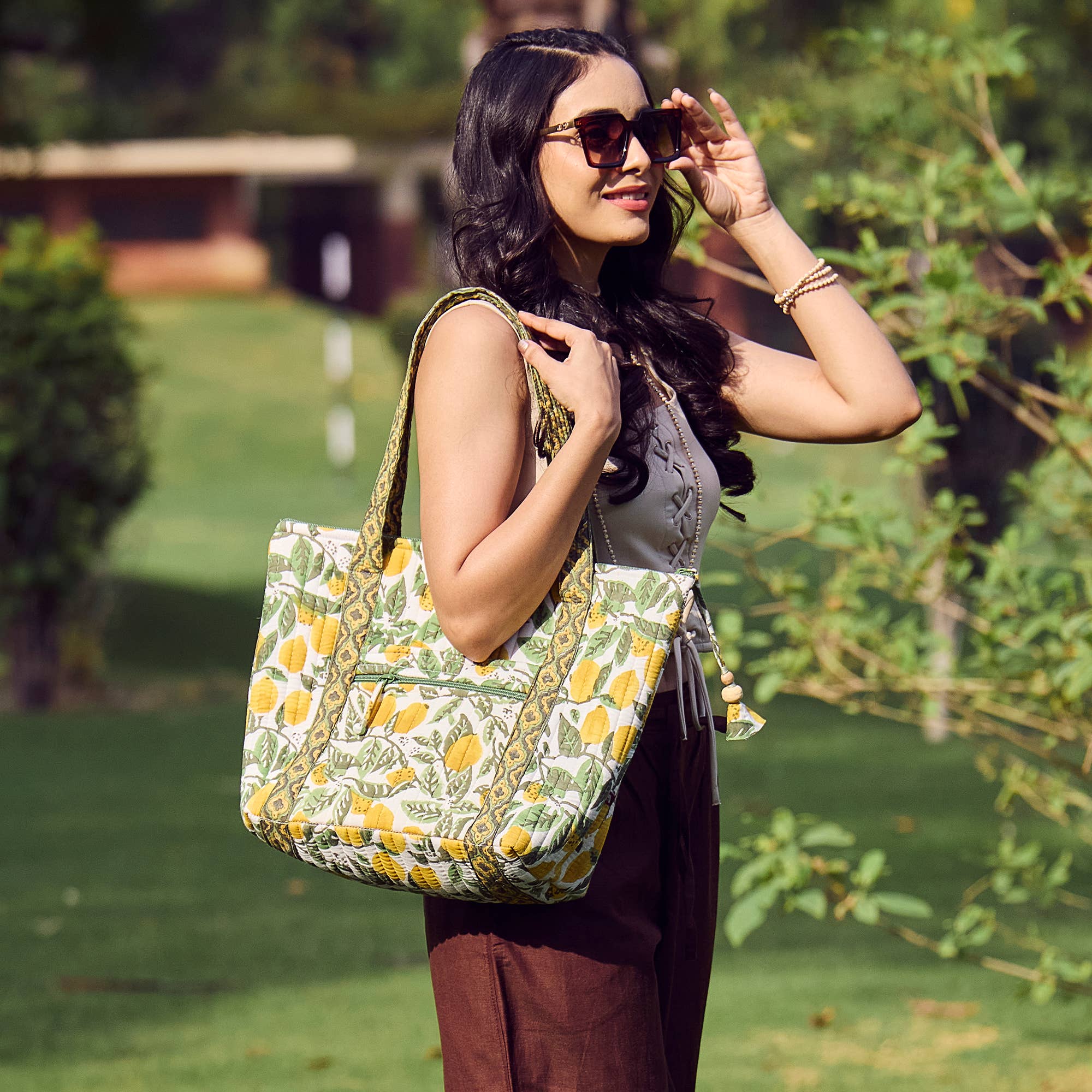 Lemon Grove Block Printed Shoulder Bag