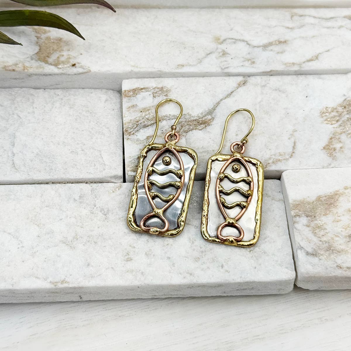 Handcrafted Mixed Metal Flower Earrings