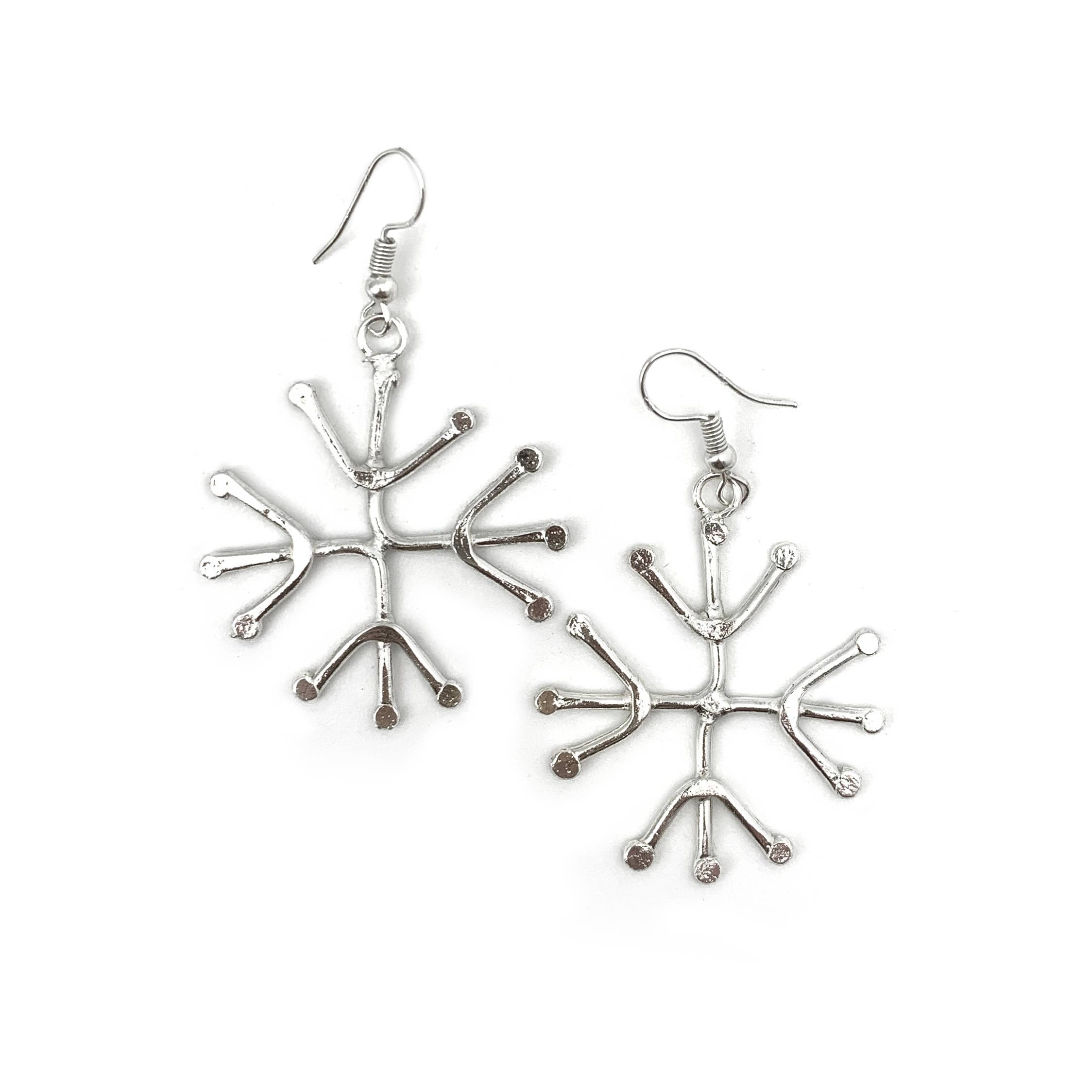 Silver Plated Earrings - Snowflake