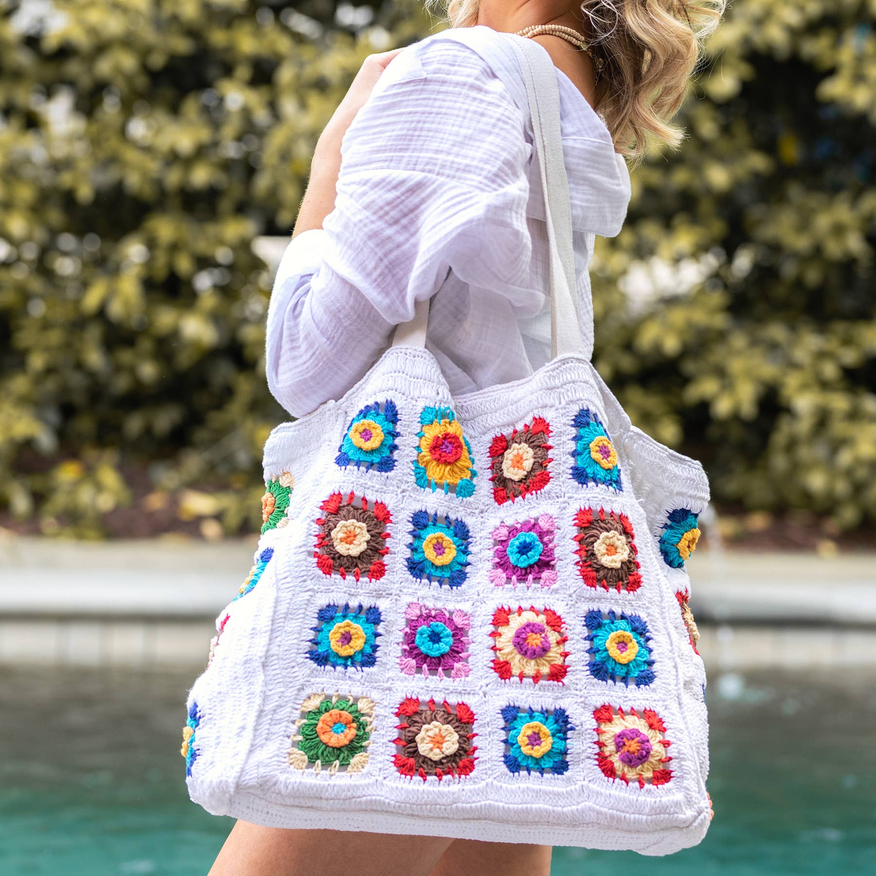 Laya Cotton Crochet Large Tote Bag