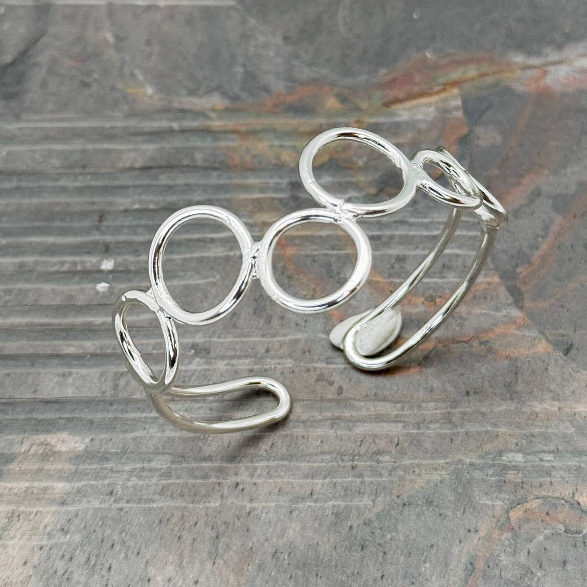 Handcrafted  Open Oval Silver Cuff Bracelet