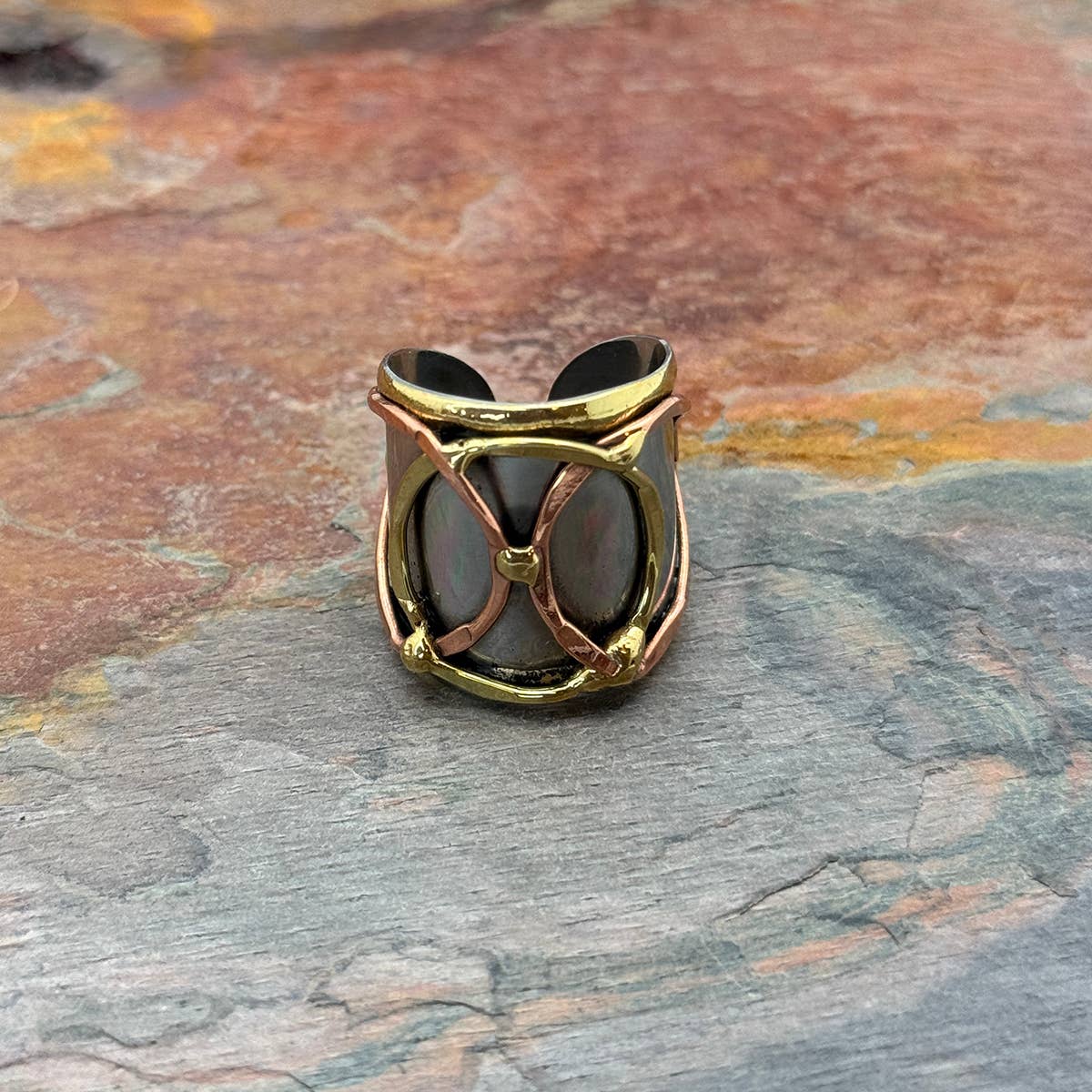 Janya Mixed Metal Ring - Tri-circle