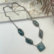 Handcrafted Kashi Semiprecious Stone Bib Necklace - Apatite
