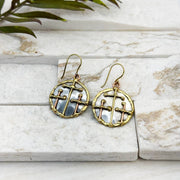 Handcrafted Mixed Metal Triple Cross Earrings