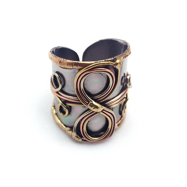 Mixed Metal Cuff Ring