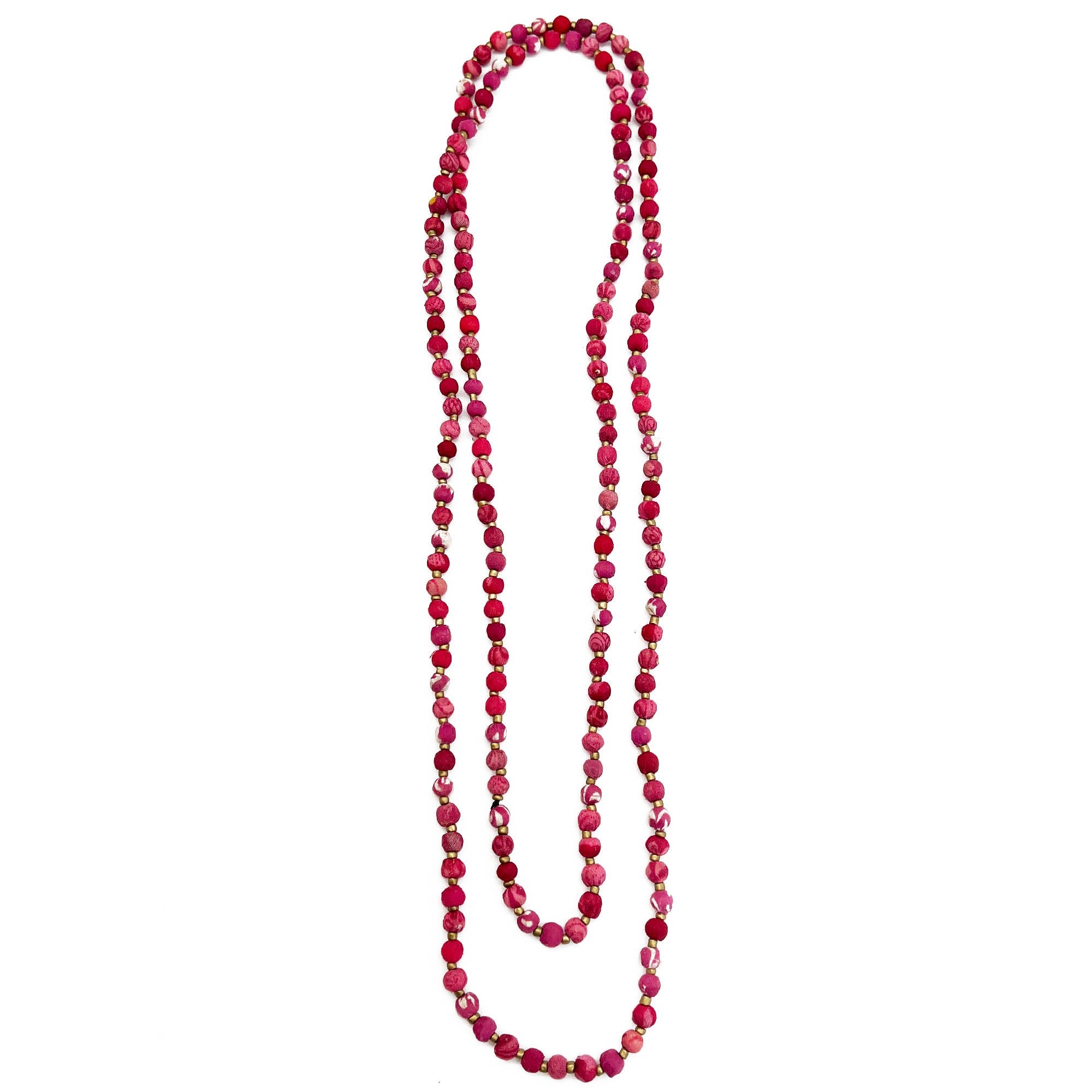 Aasha Blush Layered Kantha Beaded & Handcrafted Necklace