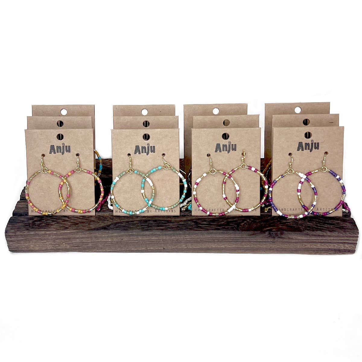 Seed Bead Earring Prepack - 12 Multicolor Earrings & Display