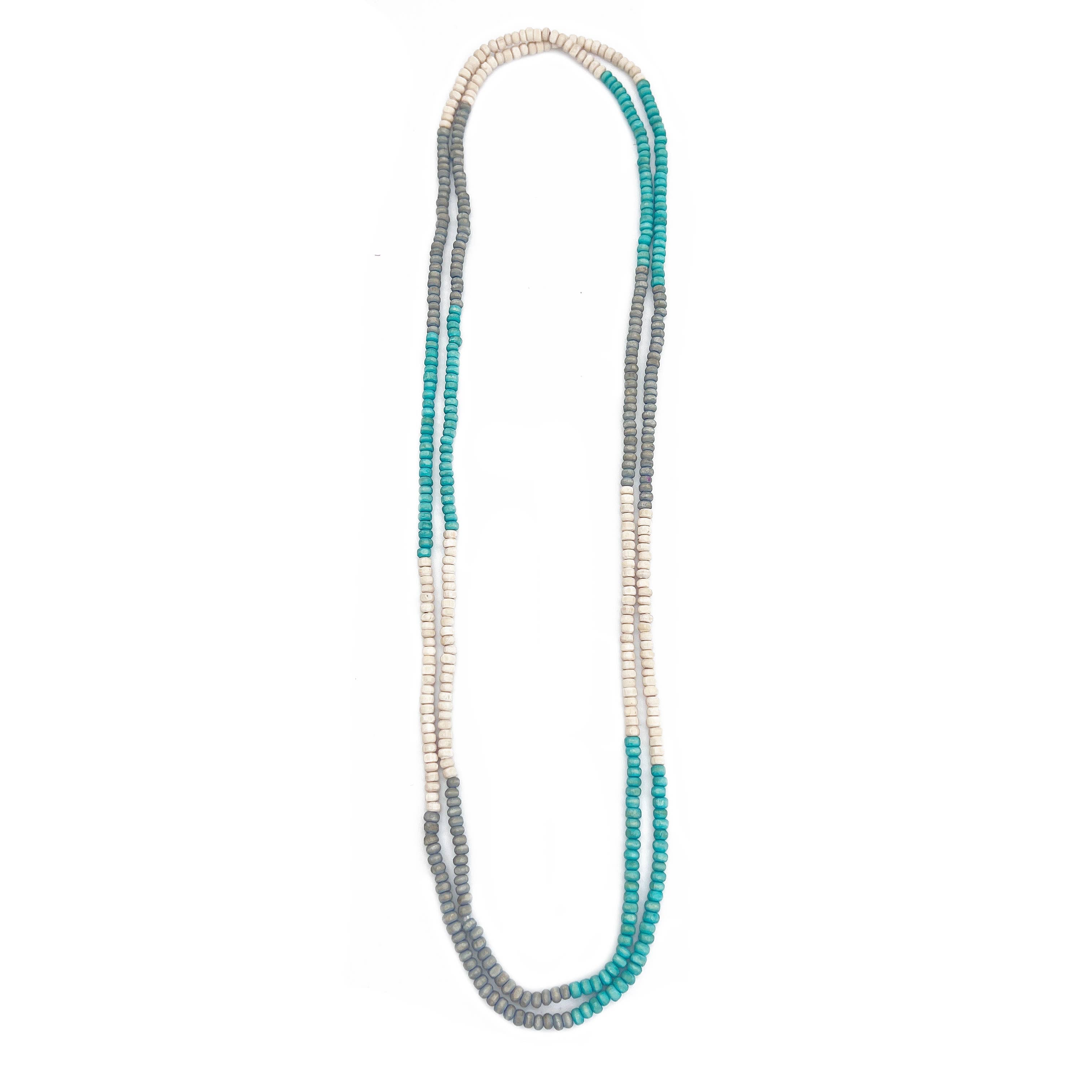 Prismatic Hues Necklace - Gray, Turquosie, White