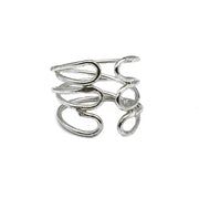 Silver Plated Adjustable Ring - Open Loops