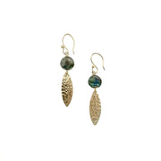 Akriti Gold and Medium Faceted Labradorite Earrings
