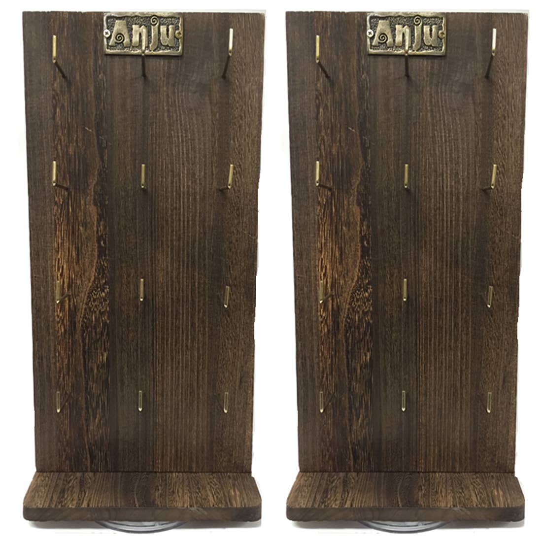 Double Sided Wooden Spinner Display - 12 Hooks On Each Side