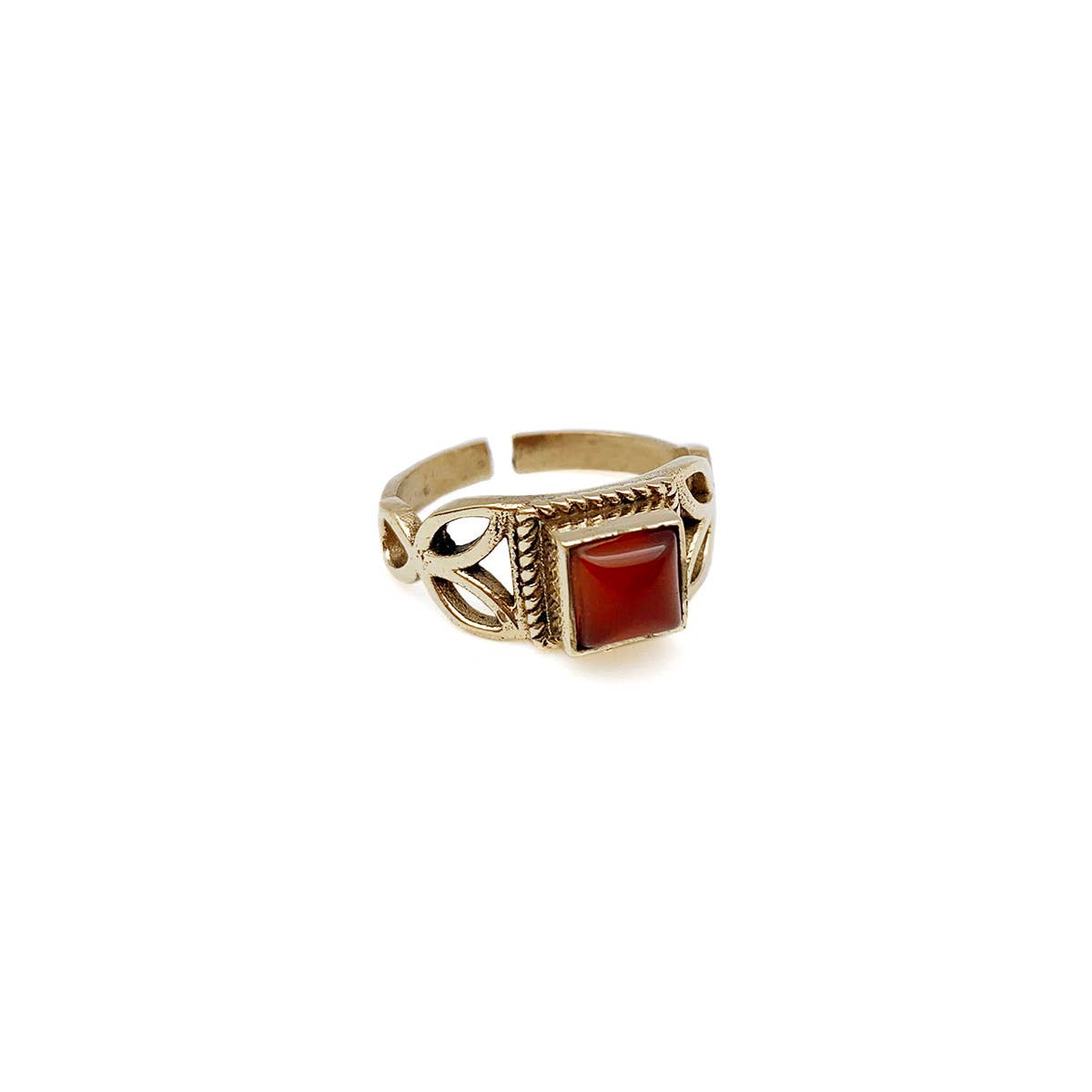 Tanvi Collection Ring - Gold with Red Onyx