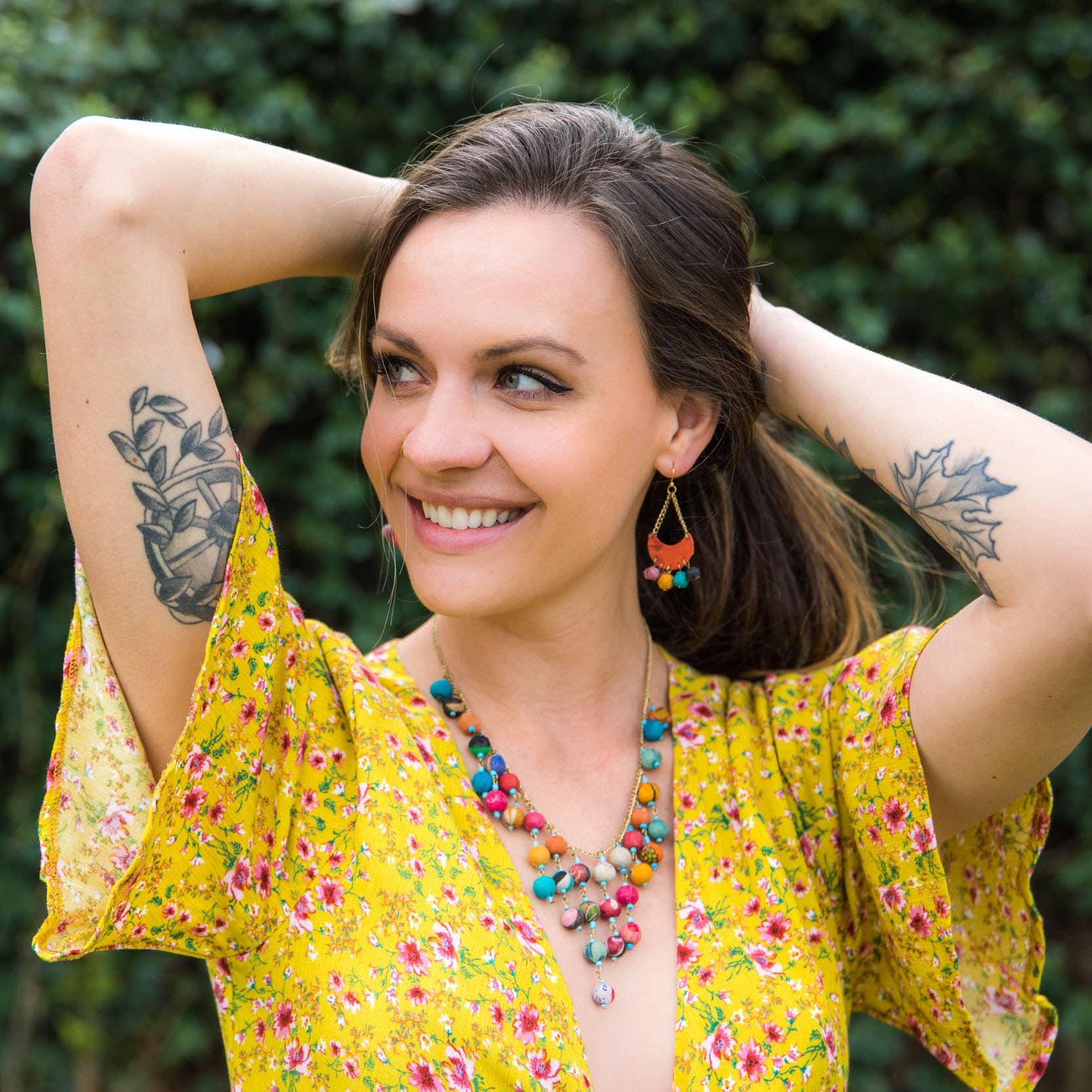 Aasha Kantha Handcrafted Dangling Beads Earrings