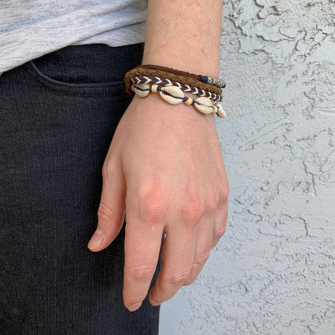 Aadi Braided Strands and Cowry Shell Bracelet