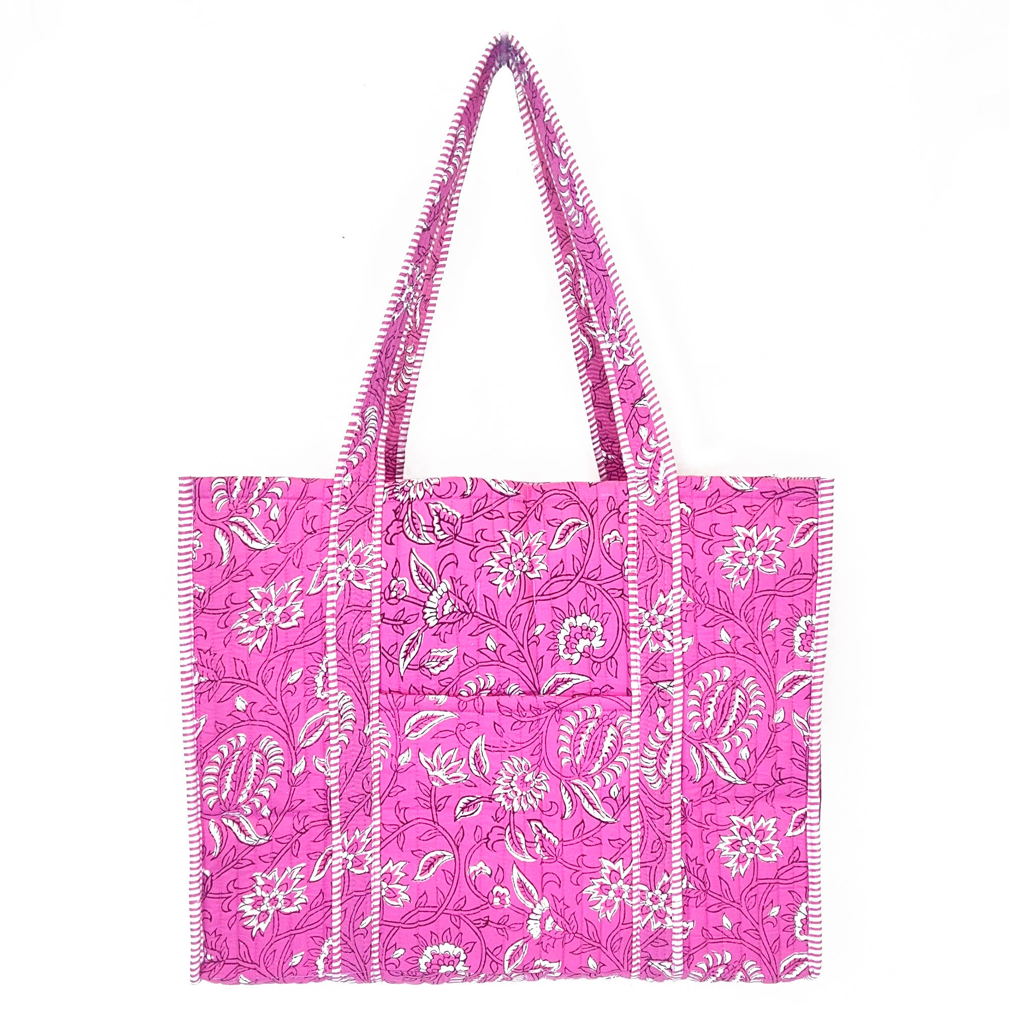 Hand Creafted Quilted Block-Printed Tote Bag