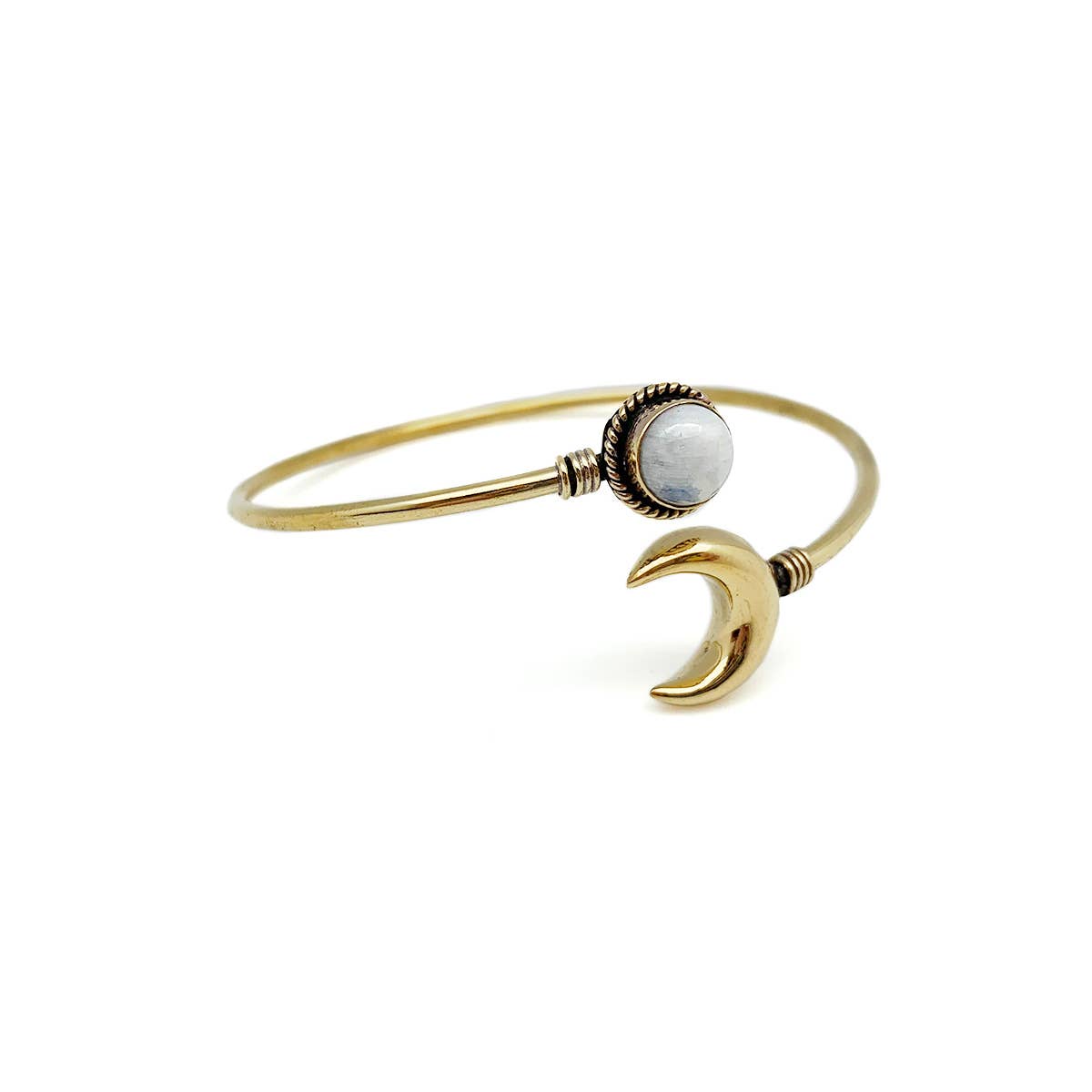 Tanvi Collection Bangle Bracelet - Gold with Moonstone