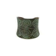 Striped Spirals Copper Patina Ring
