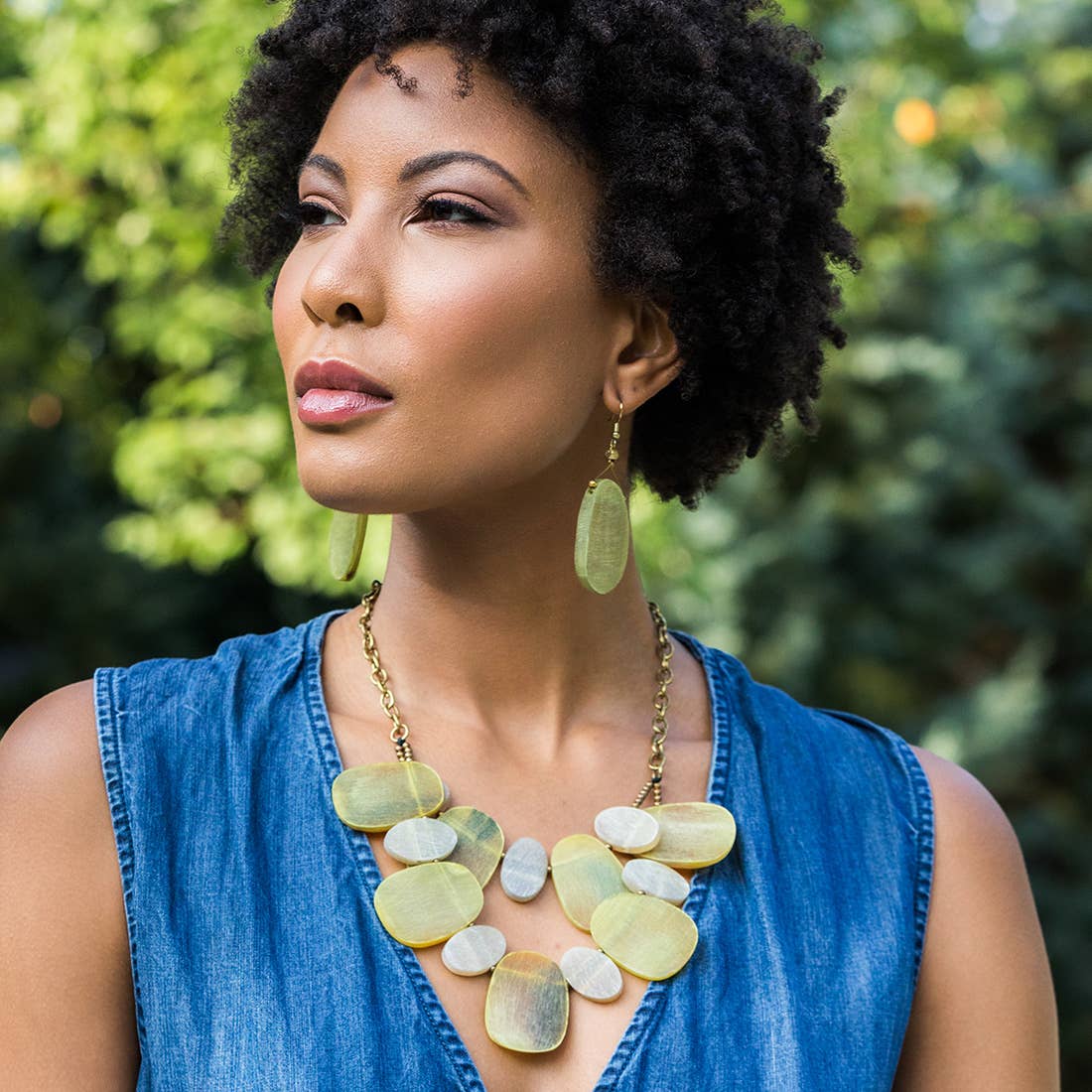 Omala Citrus Sunshine Collection Necklace - Statement Bib