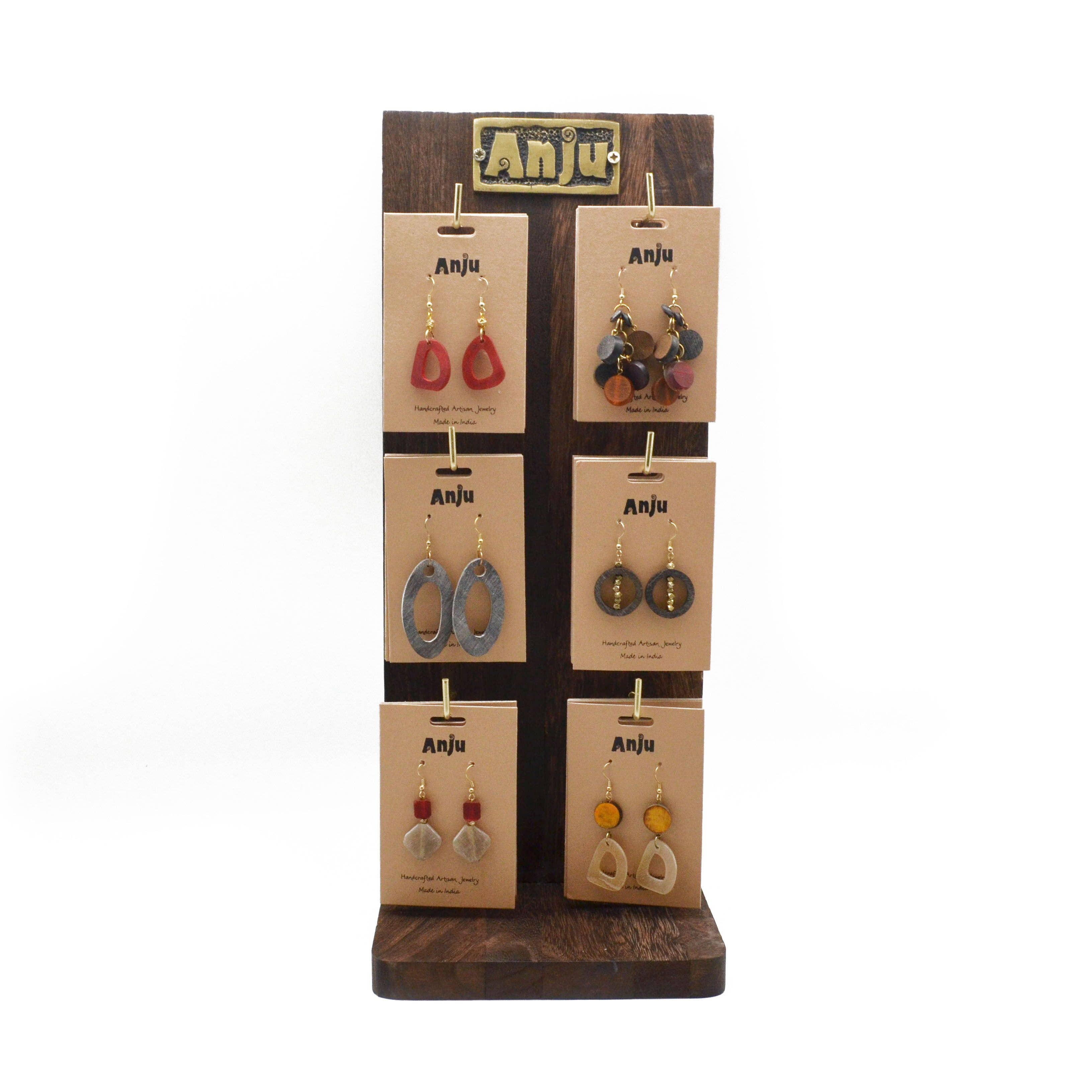 Omala 24 Assorted Earrings and Wooden Display