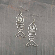 Silver Plated Earrings - Fish