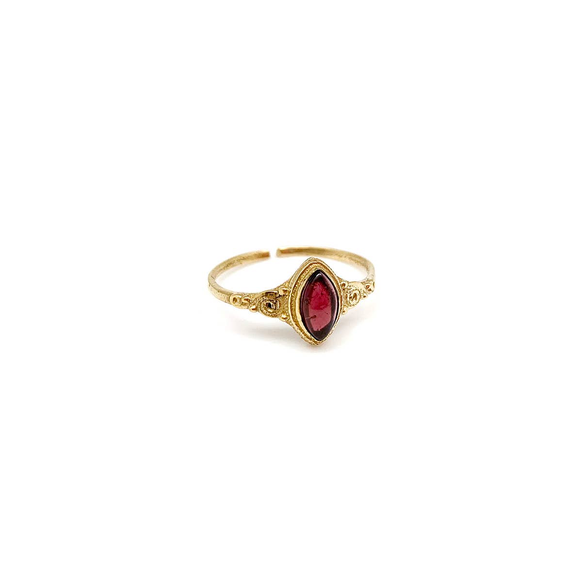 Tanvi Collection Ring - Gold Marquise with Garnet
