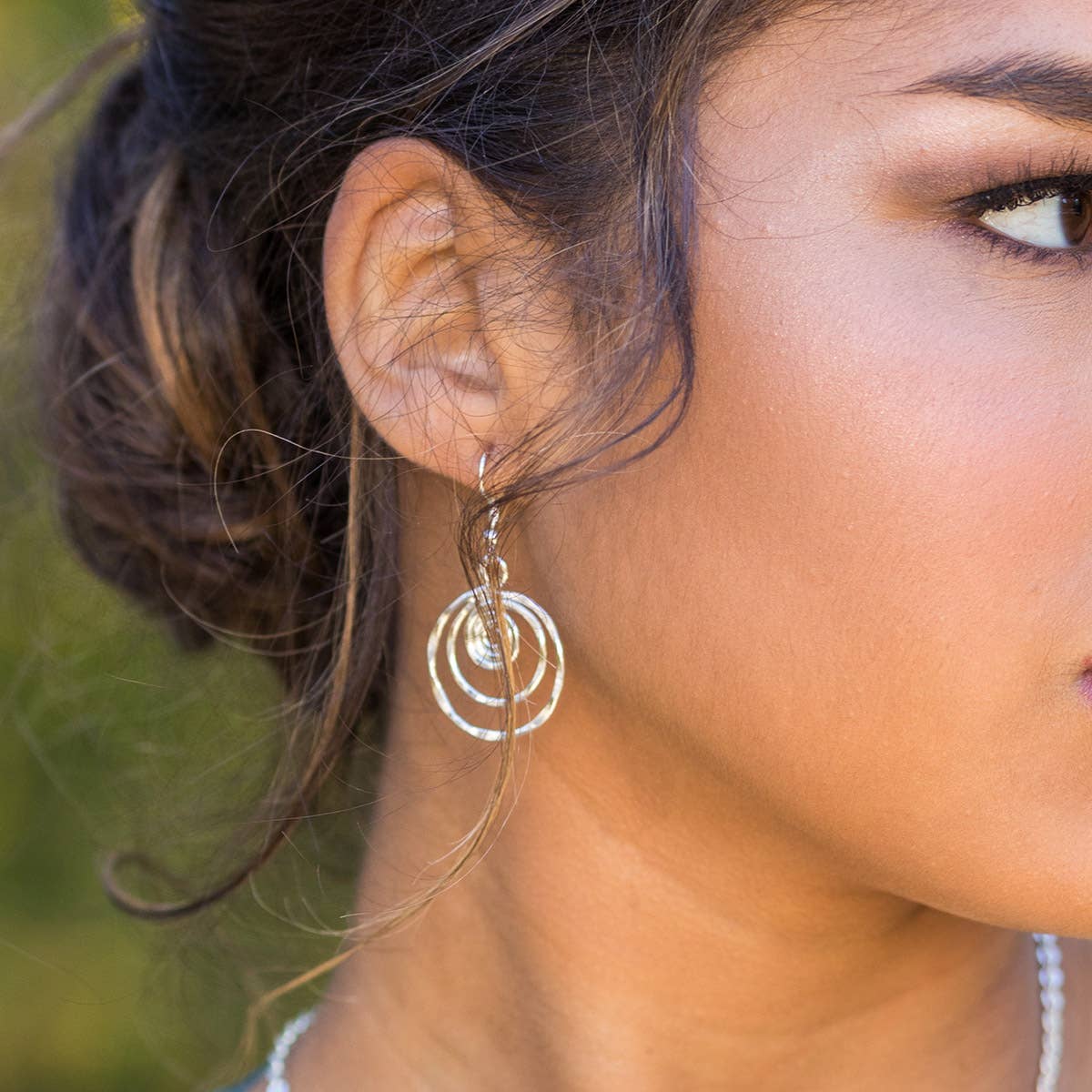 Silver Plated Earrings - Smaller Size Spiral Circle