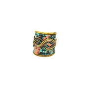 Brass Patina Large Wavy Lines Ring