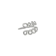 Silver Plated Adjustable Ring - Looped Leaf