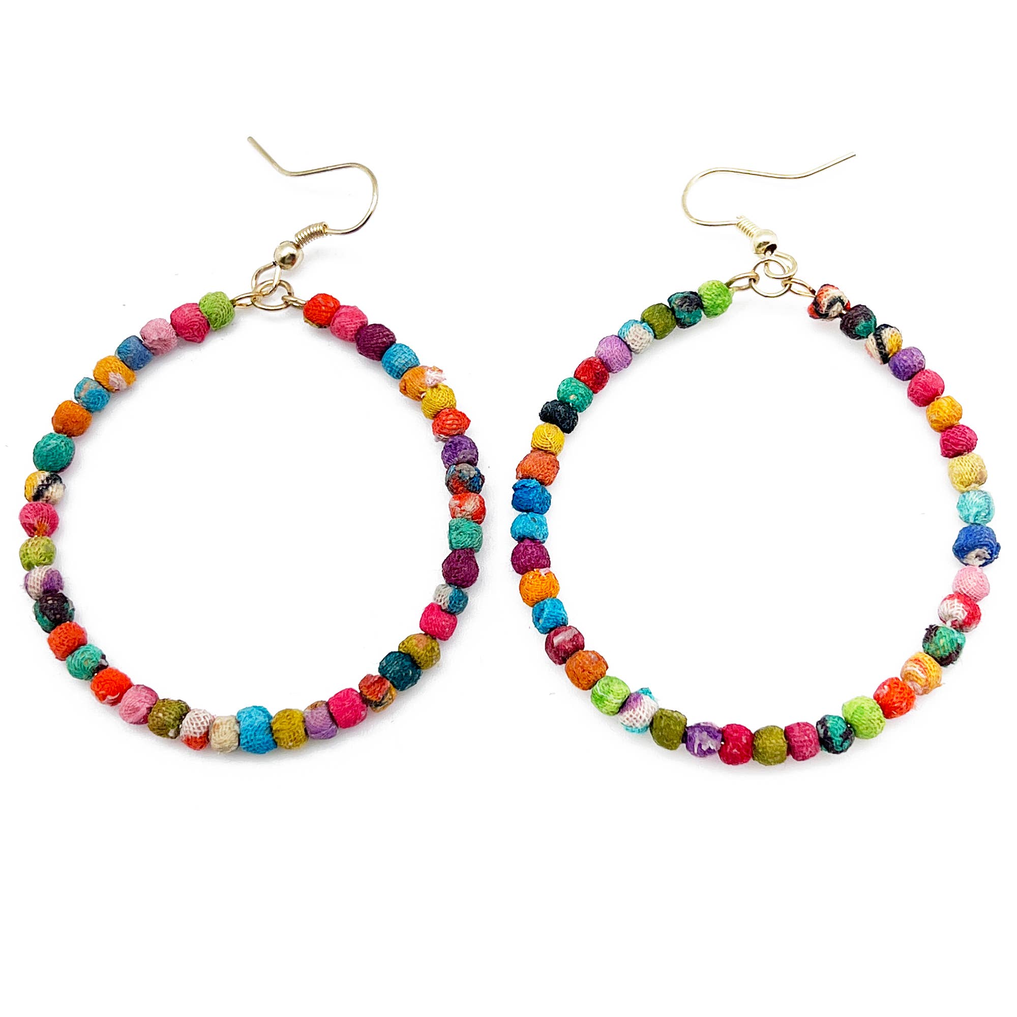 Aasha Kantha Handcrafted Large Hoop Earrings