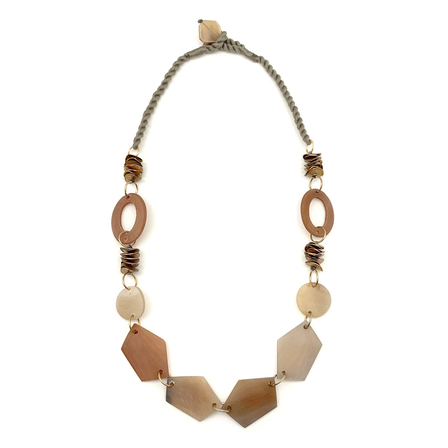 Omala Natural Beige Collection Necklace - Abstract Shapes