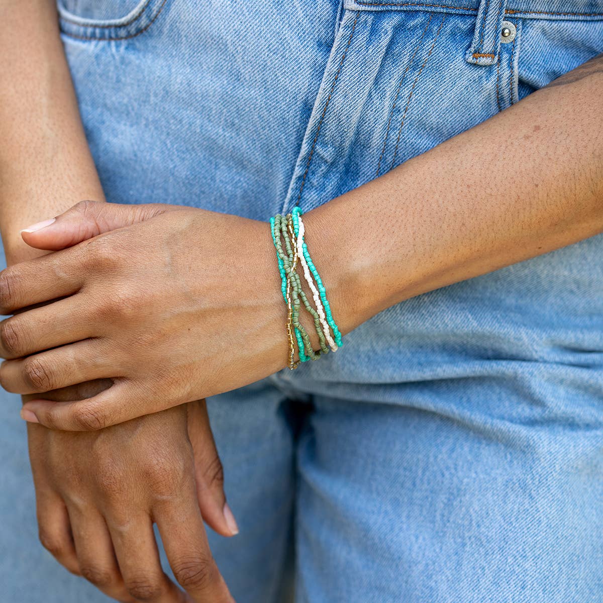 Seed Bead Stretchy Bunch Bracelets - Multiple Color Styles