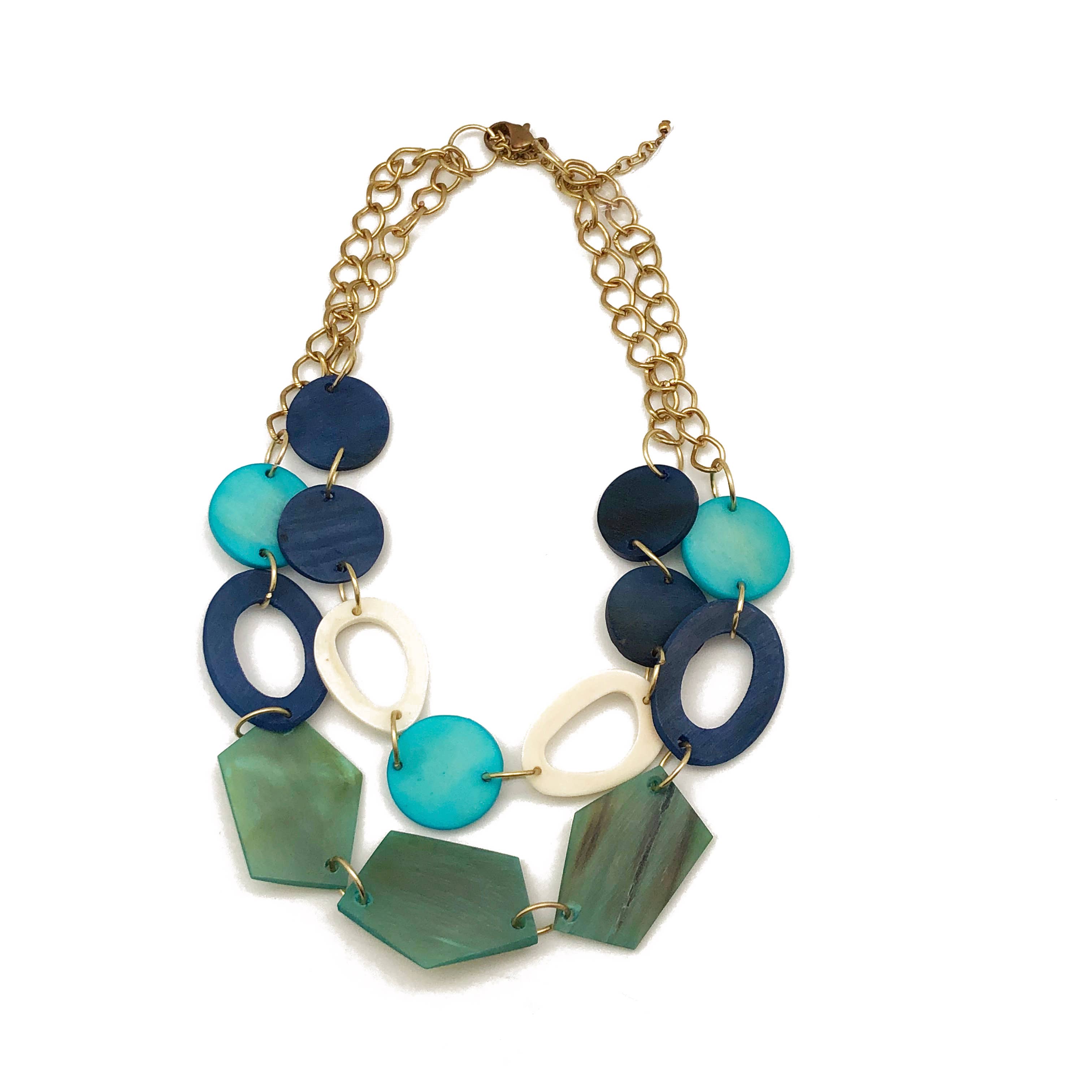 Omala Azure Coast Collection - Geometric Bib Necklace