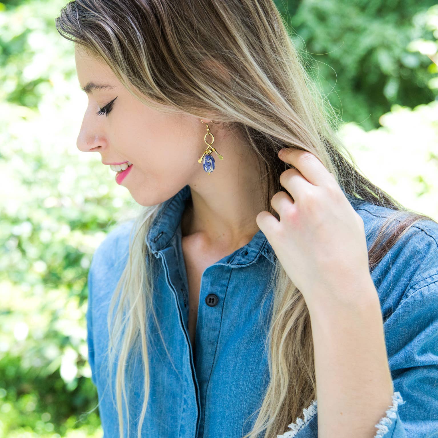 Aasha Kantha Handcrafted Single Bead Earrings