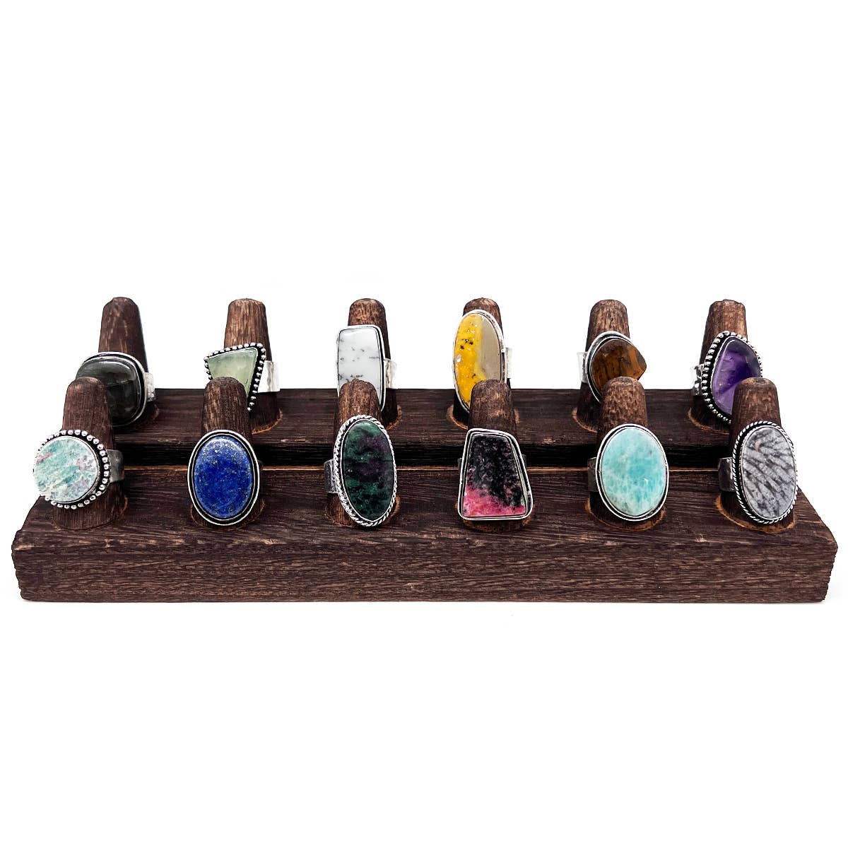 Kashi Semiprecious Stone 12 Large Rings Prepack (w Display)
