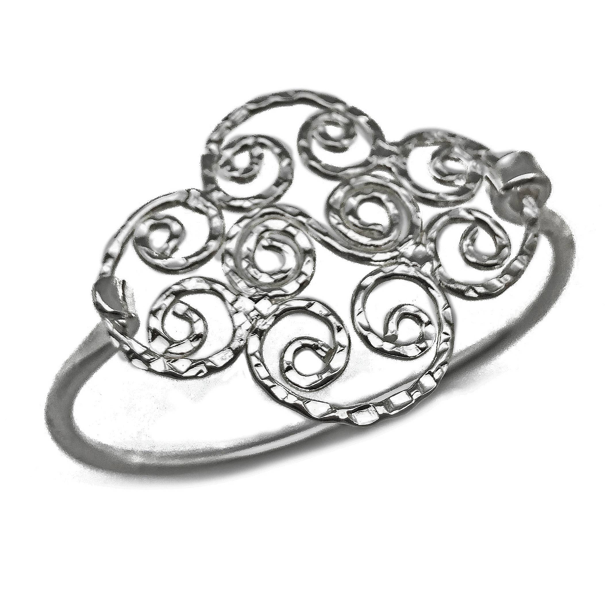 Silver Plated Bangle - Filigree