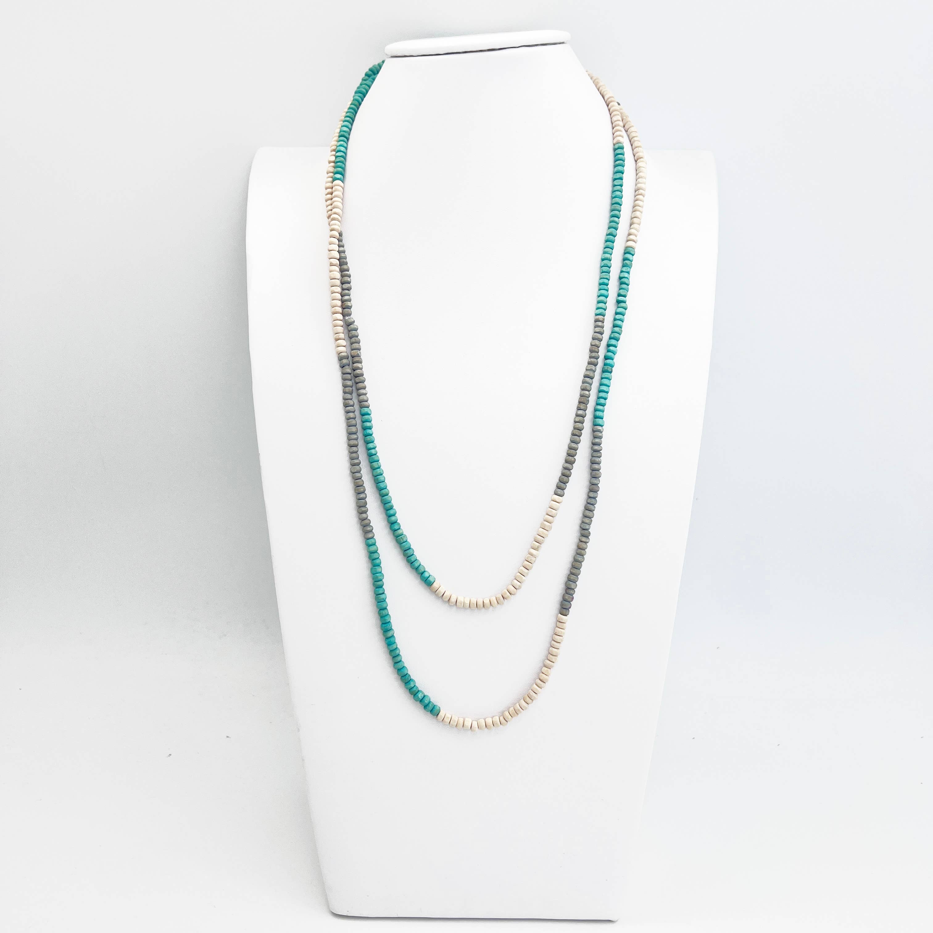 Prismatic Hues Necklace - Gray, Turquosie, White