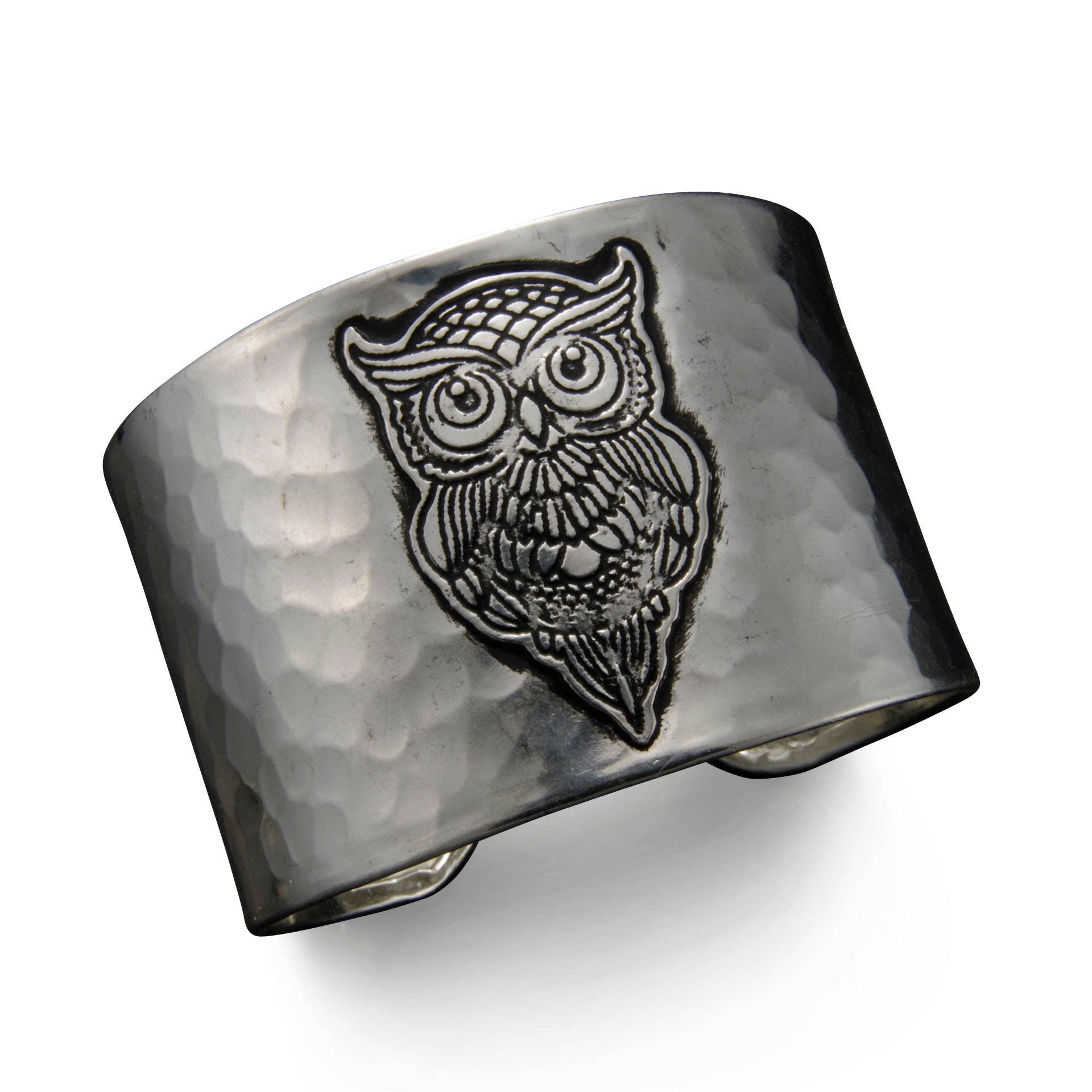 Silver Plated Adjustable Cuff Bracelet - Owl