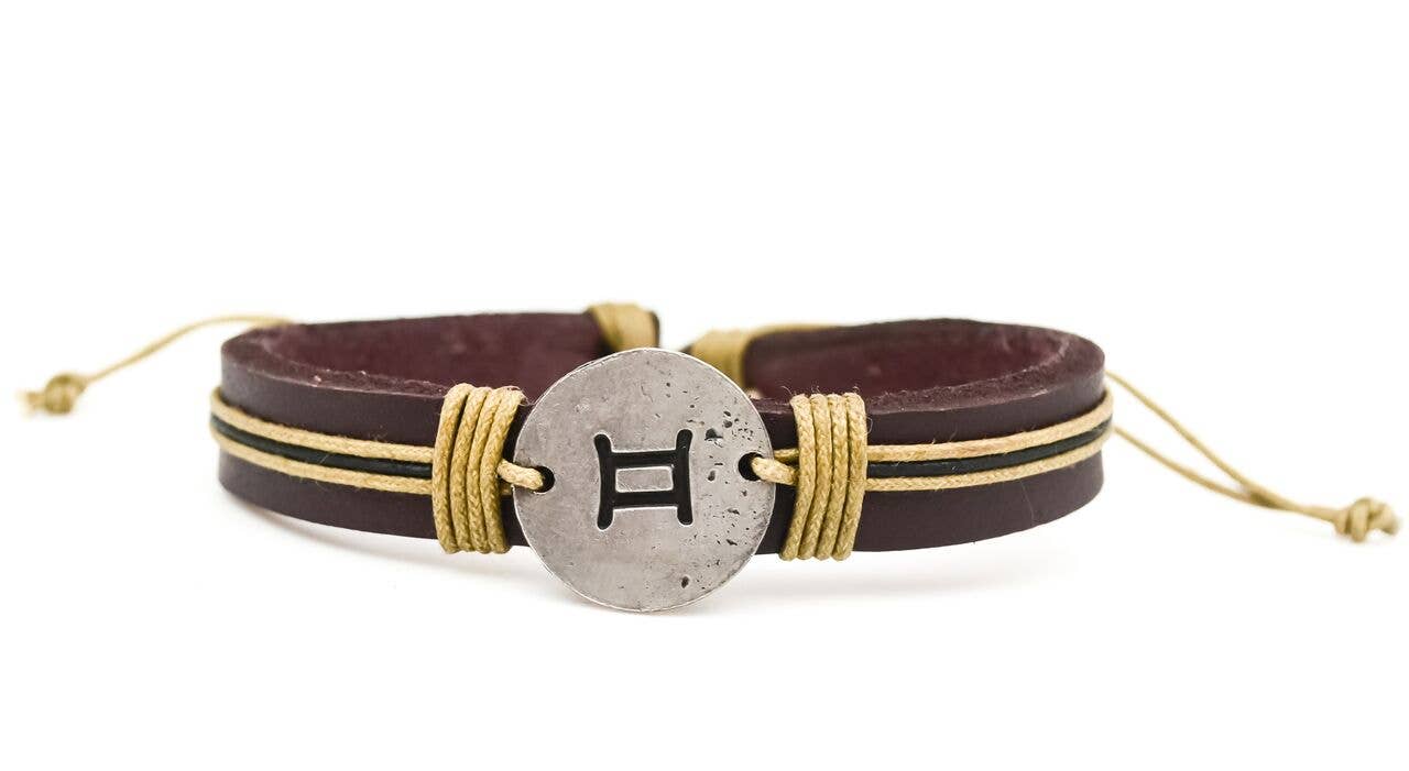 Zodiac Pewter Gemini Glyph Bracelet