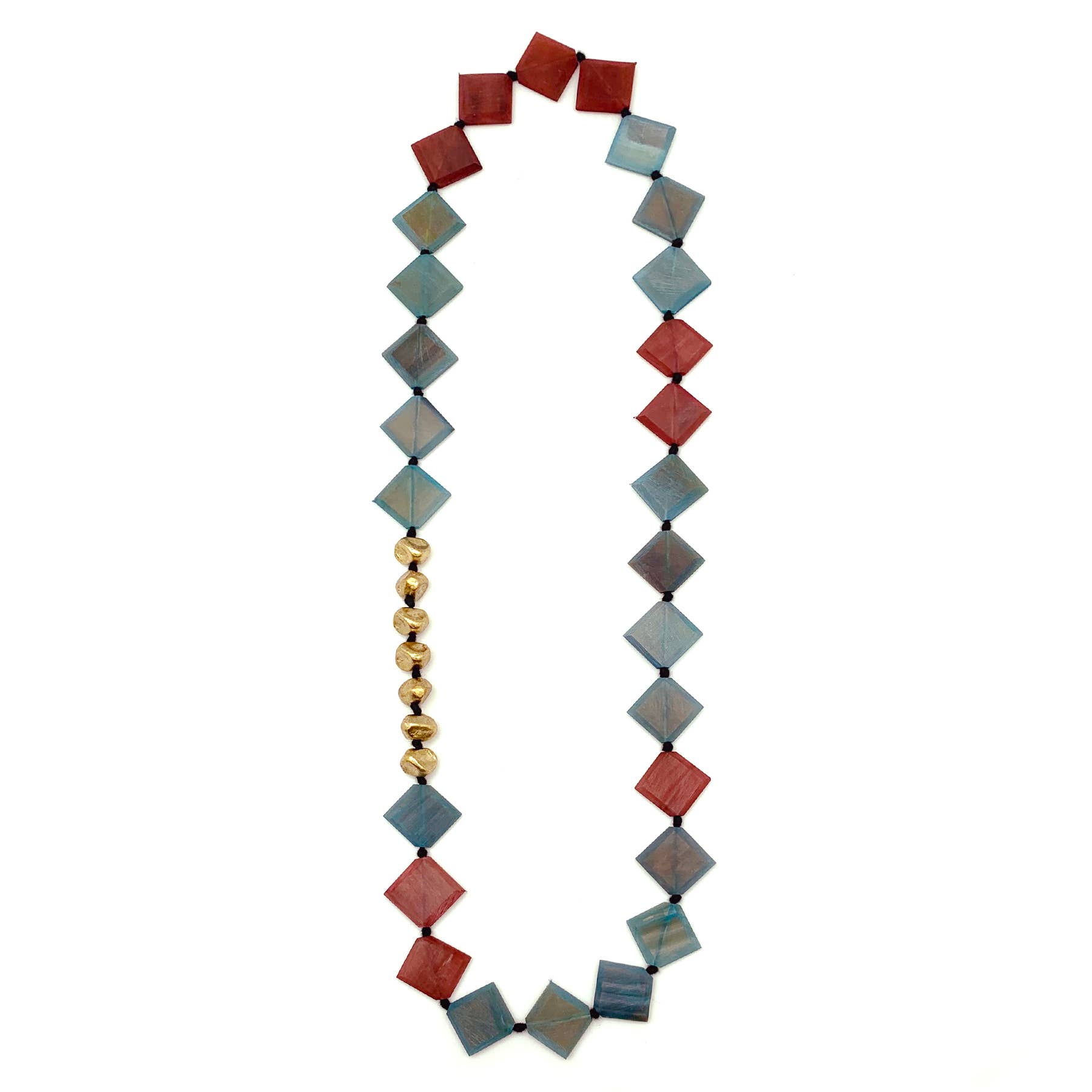 Omala Wildberry Collection Necklace - Squares and Metal